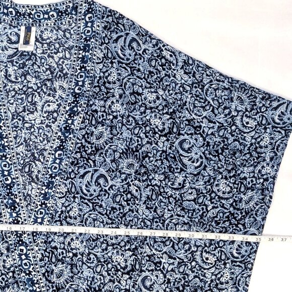 Polo Ralph Lauren | Blue & White Tassel Kimono Swim Cover Up |  One Size - Picture 12 of 14